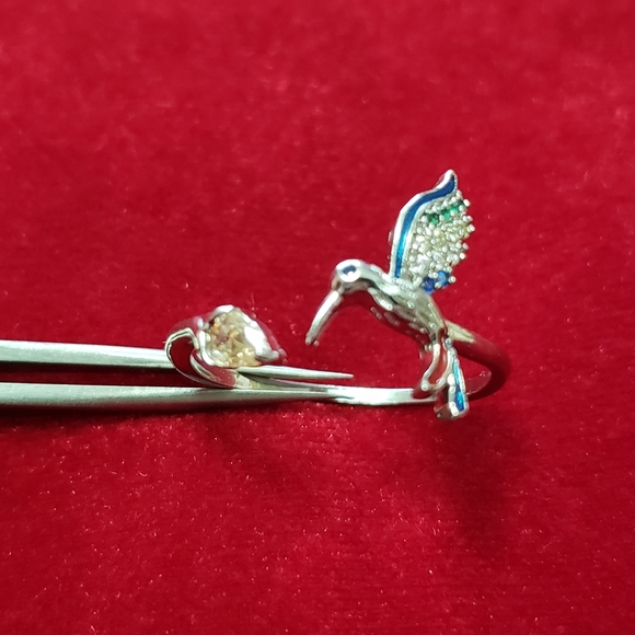 Silver tone Adjustable hummingbird Ring - Picture 5 of 9